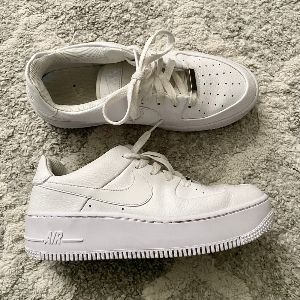 Nike Sage Lows Air Force 1s white platform